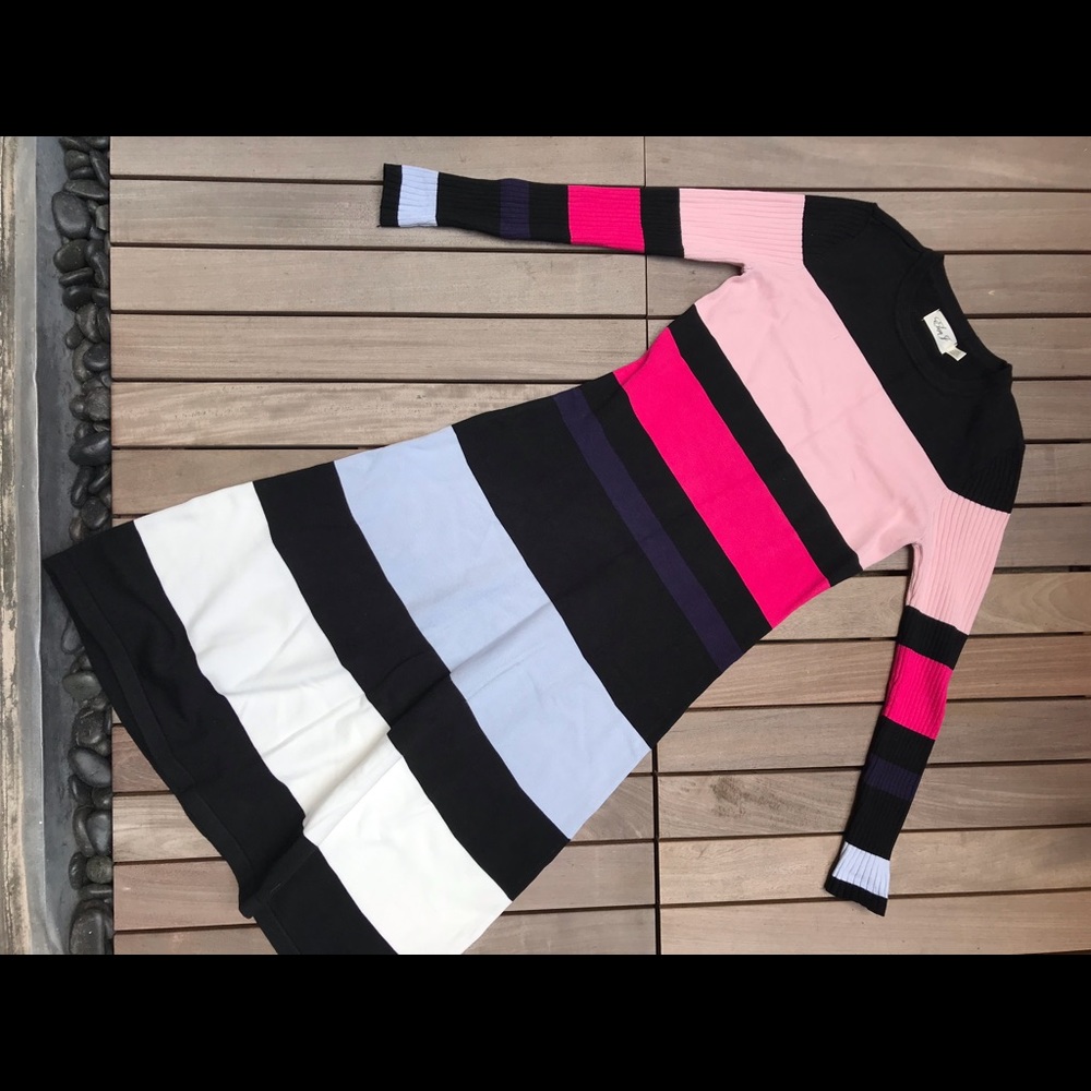 $14/2 Eliza J | Long Sleeve Striped Midi Dress